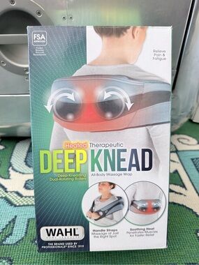 NWT WAHL Heated Therapeutic Deep Knead All-Body Massage Wrap - Gray/Green